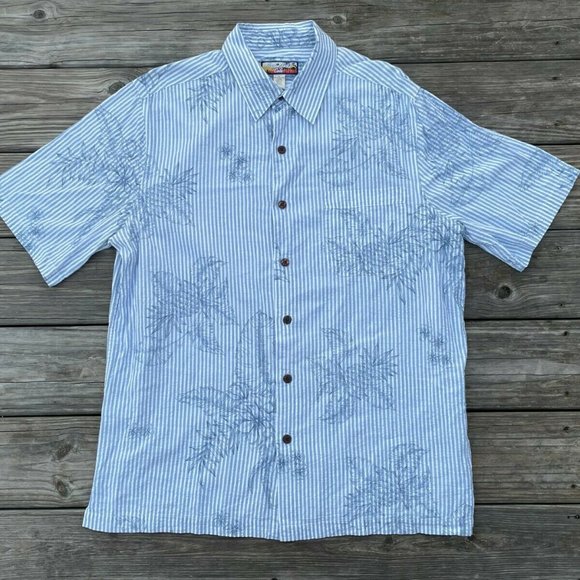 Havana Jacks Cafe Men Shirt Short Sleeve Hawaiian Casual Shirt Button Up Size L - Picture 7 of 8